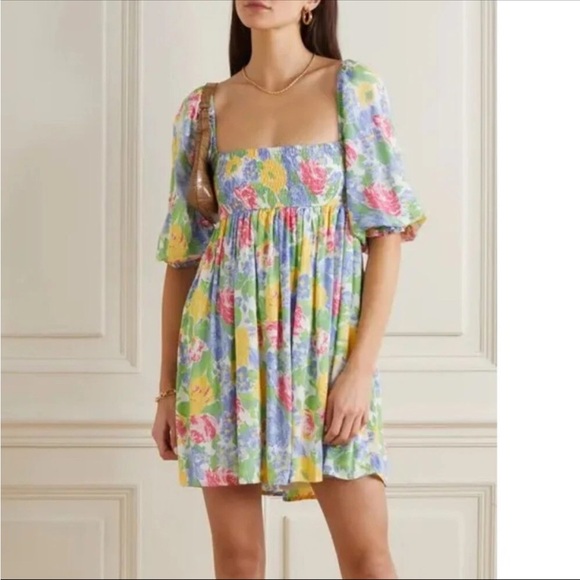 Faithful The Brand New With Tags Alina Mini Dress In Roos Tye Dye Blue 2 - Picture 12 of 12